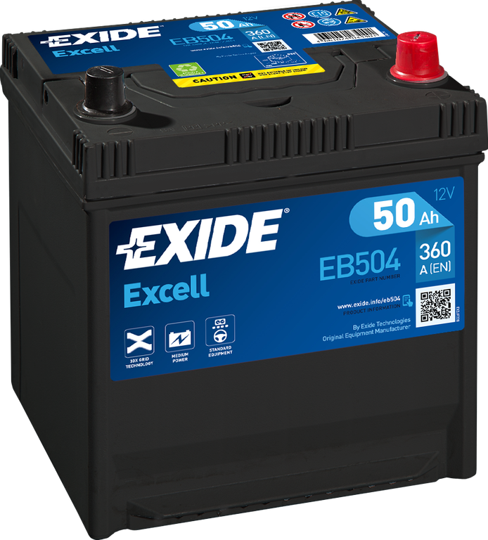 EXIDE EXCELL EB504 50Ач R+ EN360A 200x170x220 B01 фото 1 — Трамонтан
