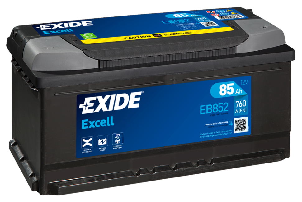EXIDE EXCELL EB852 85Ач R+ EN760A 352x175x175 B13 фото 1 — Трамонтан