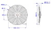 Вентилятор 15" 12V Puller 80W (аналог SPAL 350mm 14") фото 2 — Трамонтан