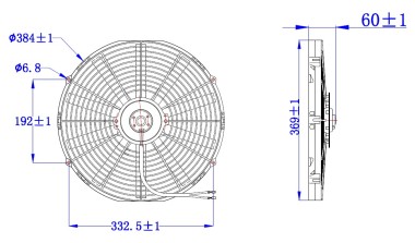 Вентилятор 15&quot; 12V Puller 80W (аналог SPAL 350mm 14&quot;) — Трамонтан