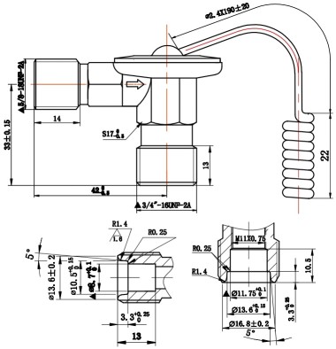 Терморасширительный вентиль универсальный ТРВ R134a;1,5Т. O-RING 3/8&quot;x1/2&quot; — Трамонтан