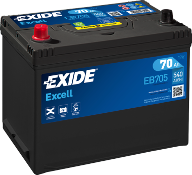 EXIDE EXCELL EB705 70Ач L+ EN540A 270x173x222 B13 — Трамонтан