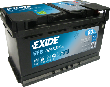 EXIDE Start-Stop EFB EL800 80Ач R+ EN720A 315x175x190 B13 — Трамонтан