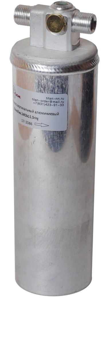 Ресивер вертикальный алюминиевый 250ммх67мм, 2хМ16х1.5, O-ring — Трамонтан