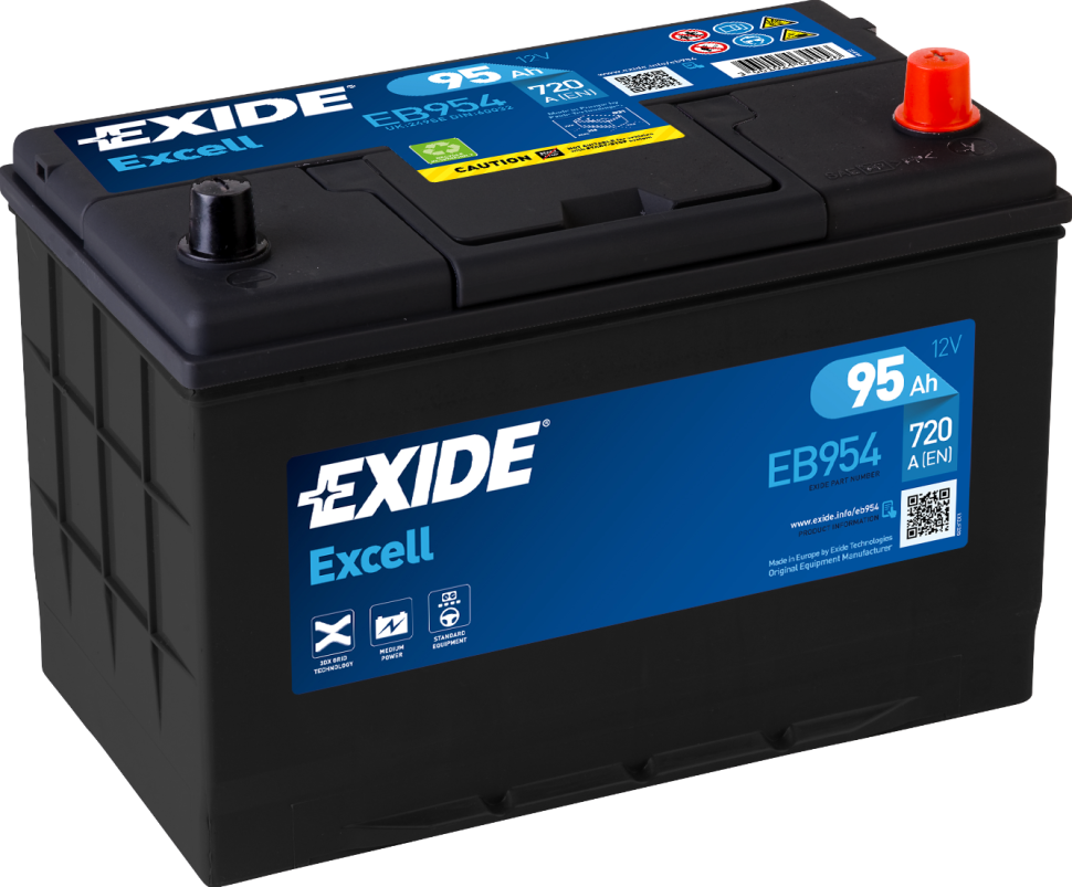 EXIDE EXCELL EB954 95Ач R+ EN720A 306x173x222 B01 фото 1 — Трамонтан